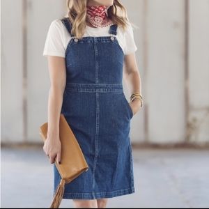 Madewell Hillview Jean Denim Jumper Pinafore Dress